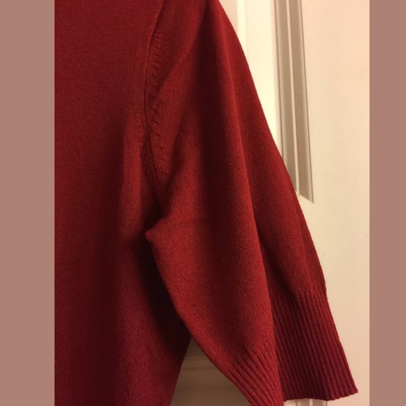 Ann Taylor red cardigan short sleeve - Picture 3 of 4